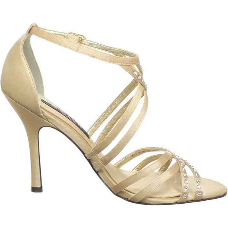 Nina Women's Gold Crysten Satin Ankle-Strap Dress Sandal | Size 8m | New In Box — image 4 of 8